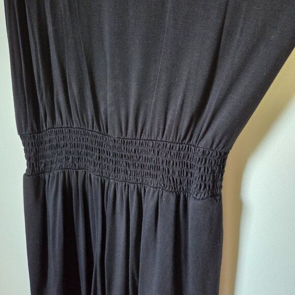 EUC WORN ONCE AERIE BLACK SCOOP NECK SLEEVELESS ROMPER SIZE M - Picture 4 of 16
